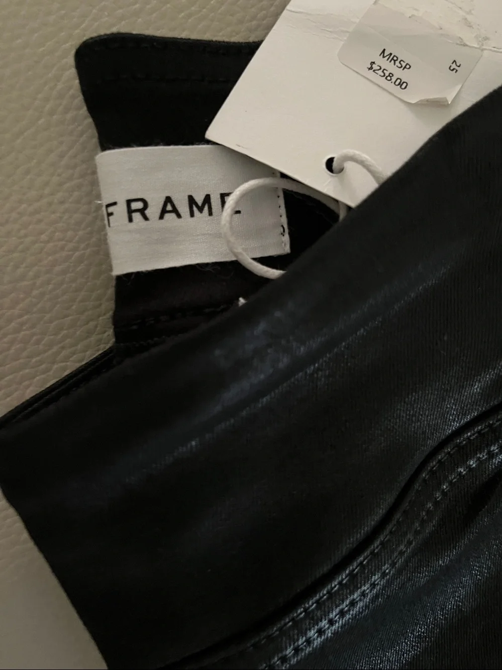 Frame Denim Black Satinflare. pants NEW with Branded Tag.